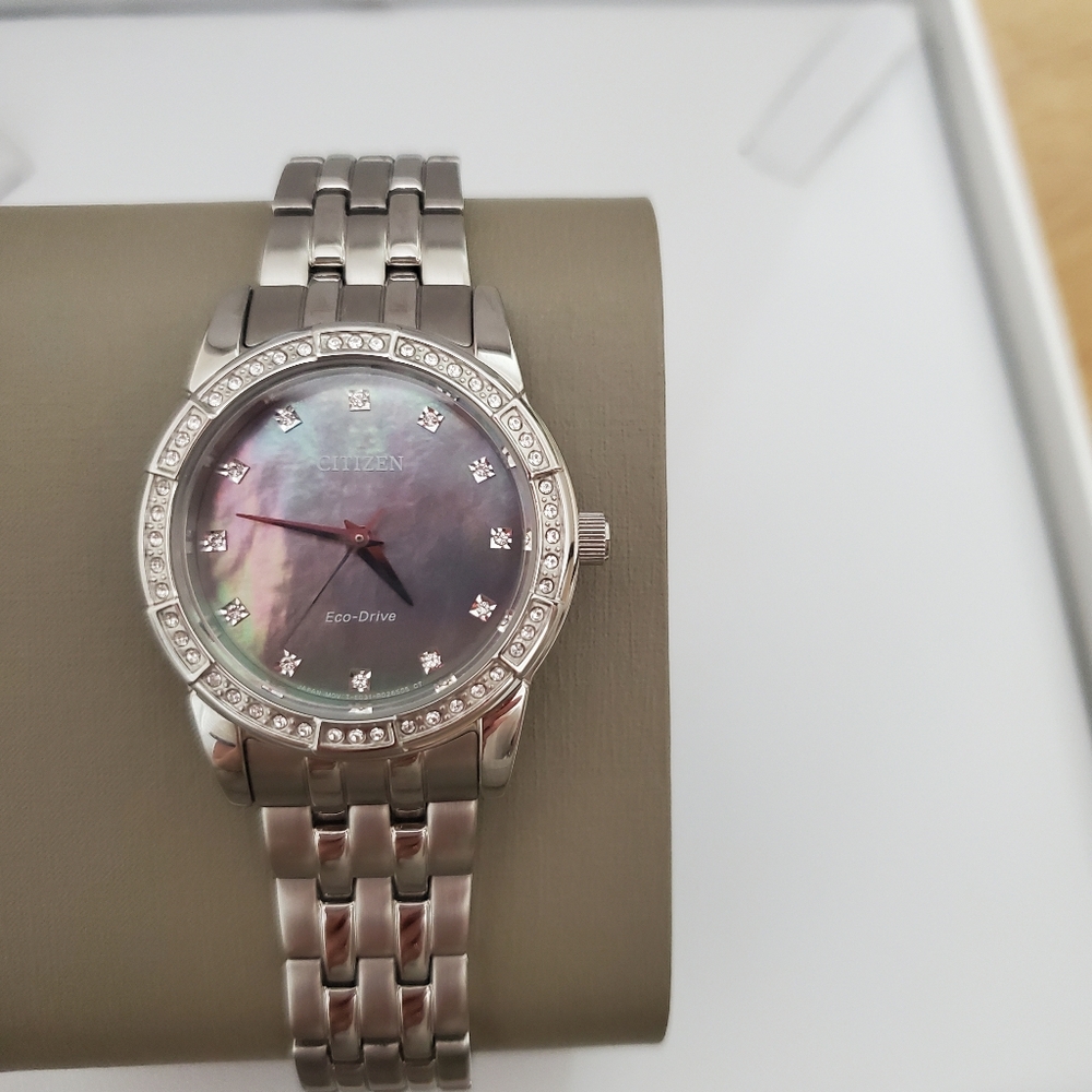 Citizen eco drive Women's Silhouette Crystal Accented Bracelet Watch, 31mm